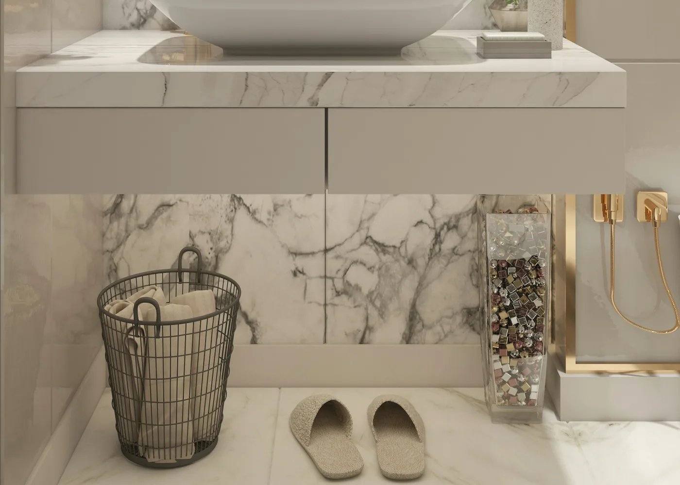 Compact loft en-suite wet room with underfloor heating in Otley